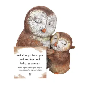 Owl Mother And Baby Ornament With Mini Sentiment Card