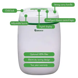 Meaco 12L Low Energy Dehumidifier and Air Purifier