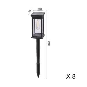 8Pcs Warm Waterproof Outdoor Solar-Powered Pathway Lights Decoration for Patio Driveways Landscape Lawn Yard,65cm H