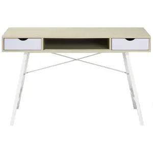 Home Office Desk with Storage Light Wood CLARITA