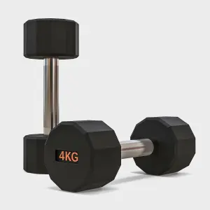 SPORTNOW Dumbbells Weights Set with 12-Sided Shape and Non-Slip Grip, 2 x 4kg