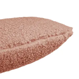 Teddy Fleece Pink Plain Indoor Cushion (L)43cm x (W)43cm