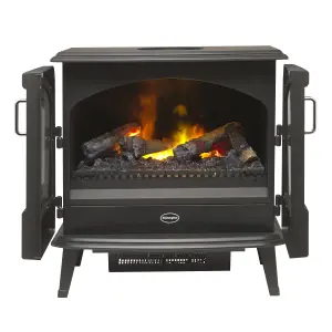 Dimplex Optimyst 2000W Matt Black Cast iron effect Electric Stove (H)660mm (W)620mm