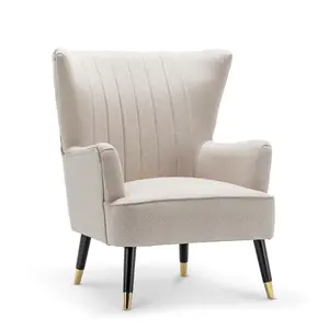 Fabric Linen Beige Camila Accent Chair