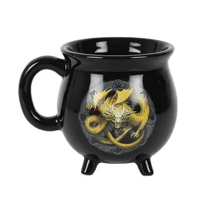 Anne Stokes Imbolc Cauldron Heat Changing Mug Black/Yellow (One Size)