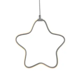 Star Matt Grey LED Pendant ceiling light, (Dia)300mm