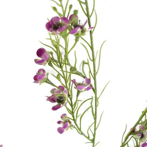 Pack of 6 x 100cm Artificial Foliage Stem with Small Flowers - Purple