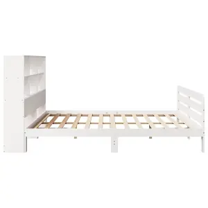 Berkfield Bed Frame without Mattress White 180x200 cm Super King Solid Wood Pine