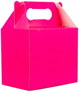 30Pcs Hot Pink Colour Cardboard Lunch Takeaway Birthday Wedding Carry Meal Food Cake Party Box Childrens Loot Bags