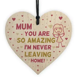 Funny Gift For Mum On Mothers Day Birthday Wooden Heart From Daughter Son Keepsake