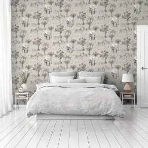 Arthouse Safari Lagoon Grey Wallpaper