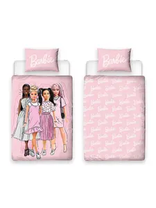 Barbie Figures Single Duvet Cover and Pillowcase Set