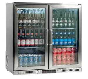 Gastroline 190L Low Height Commercial Double Hinged Door Drinks Fridge