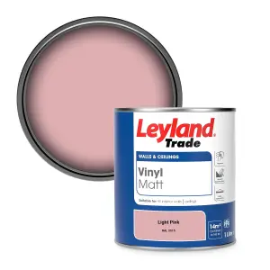 Leyland Trade Vinyl Matt Walls & Ceilings Emulsion Paint Light Pink (RAL 3015) 1L