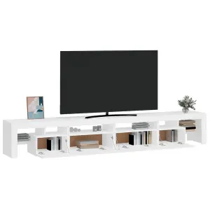 Berkfield TV Cabinet with LED Lights White 260x36.5x40 cm