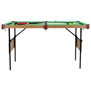 4ft 6in Snooker/Pool Table Green Including Balls & 2 Cues