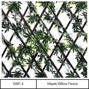 Expanding Wooden Trellis Privacy Screen - 200cm x 100cm - Garden Balcony Fence - Maple