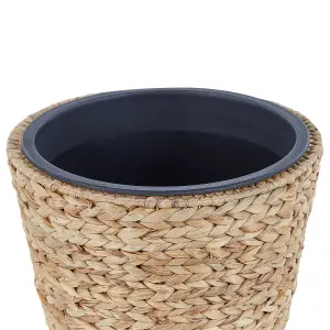 Set of 3 Plant Pots PLAKA Wicker Natural