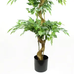 180cm Artificial Ficus Tree Triple Ball Topiary 1984 Leaves