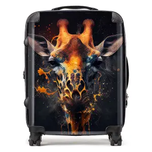 Golden Giraffe Face Splashart Suitcase - Large