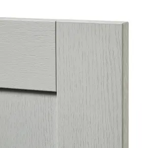 GoodHome Alpinia Matt grey wood effect Shaker 2 drawer front, bridging door & bi fold door 400mm