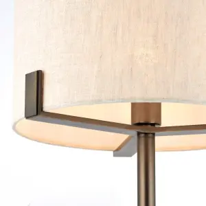 Hatton Brushed Bronze with Natural Linen Shade Classic Style 1 light Table Light