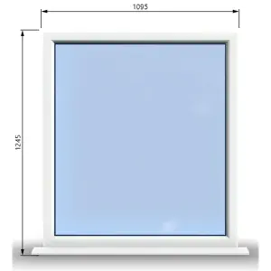 1095mm (W) x 1245mm (H) PVCu StormProof Window - 1 Non Opening Window - Toughened Safety Glass - White