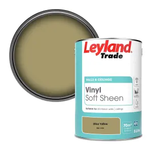 Leyland Trade Vinyl Soft Sheen Walls & Ceilings Emulsion Paint Olive Yellow (RAL 1020) - 5L