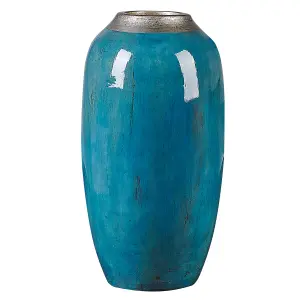 Decorative Vase MILETUS Ceramic Blue