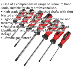 Premium 7 Pack S2 Steel Screwdriver Set with Soft Grip Handles