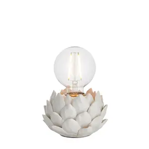 Luminosa Artichoke Complete Table Lamp, Oatmeal Crackle Glaze, Antique Brass Plate