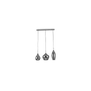 Luminosa Soft  3 Light Hanging Ceiling Pendant Light Grey, E14