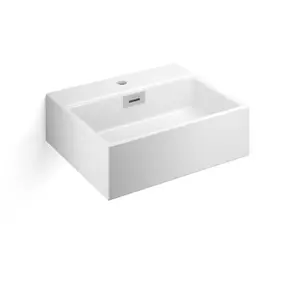 Belfry Bathroom Kiera 420mm L x 3600mm W Ceramic Rectangular Sink with Overflow Matte White