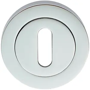 50mm Lock Profile Round Escutcheon 10mm Depth Concealed Fix Polished Chrome