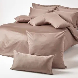 Homescapes Brown V Shaped Pillowcase Organic Cotton 400 Thread Count