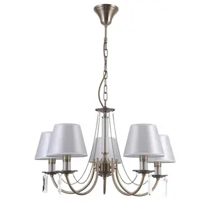 Luminosa Solana Classic 5 Light Multi Arm Chandelier with Shades, E14