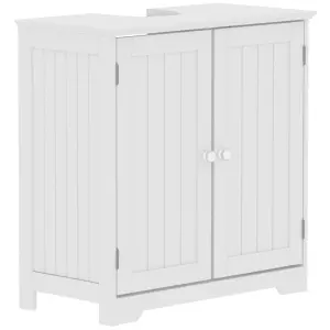 Hayle Matt White Freestanding Double Bathroom Sink cabinet (H) 600mm (W) 600mm