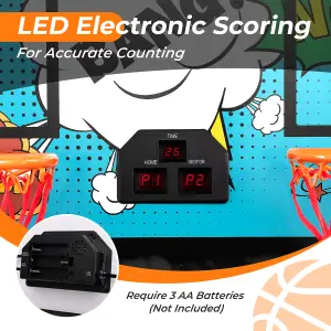 Costway 8 IN 1 Basketball Arcade Game Indoor Sport Basketball Arcade Shootout Scoreboard