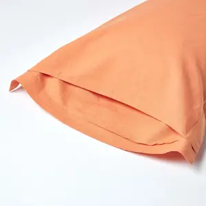 Homescapes Burnt Orange Linen Oxford Pillowcase, King