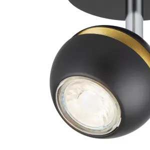 Austin Single Round Black and Gold Spotlight by Arlec