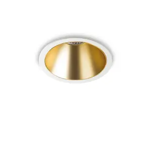 Luminosa Game Round Recessed Downlight White Gold 3000K