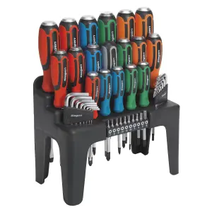 Hammer-Thru Screwdriver, Hex Key & Bit Set 44pc (Sealey S01106)