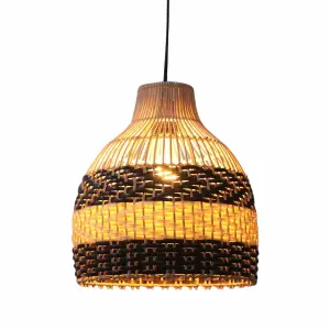 First Choice Lighting Set of 2 Tanya Natural Rattan Mix Pendant Lightshades