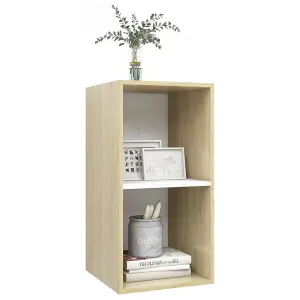 Berkfield Wall-mounted TV Cabinet Sonoma Oak and White 37x37x72 cm Engineered Wood