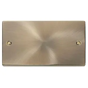 Antique Brass 2 Gang Blank Plate - SE Home