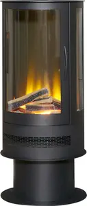 Acantha Orbit Cylinder Electric Stove With Remote In Black