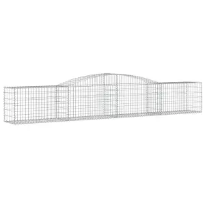 Berkfield Arched Gabion Basket 400x50x60/80 cm Galvanised Iron