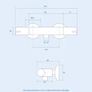 Nes Home Round Thermostatic Bar Exposed Shower Valve