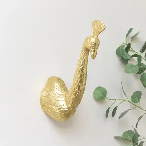 Melody Maison Gold Metal Peacock Wall head - 39cm