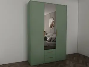 swindon Green 3 door 2 drawer Wardrobe 135cm